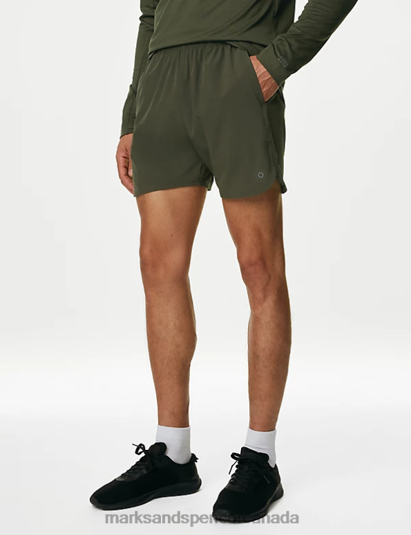 Men Khaki Clothing Marks & Spencer Quick Dry Sports Shorts 20VTD5407 - Marks and Spencer outlet