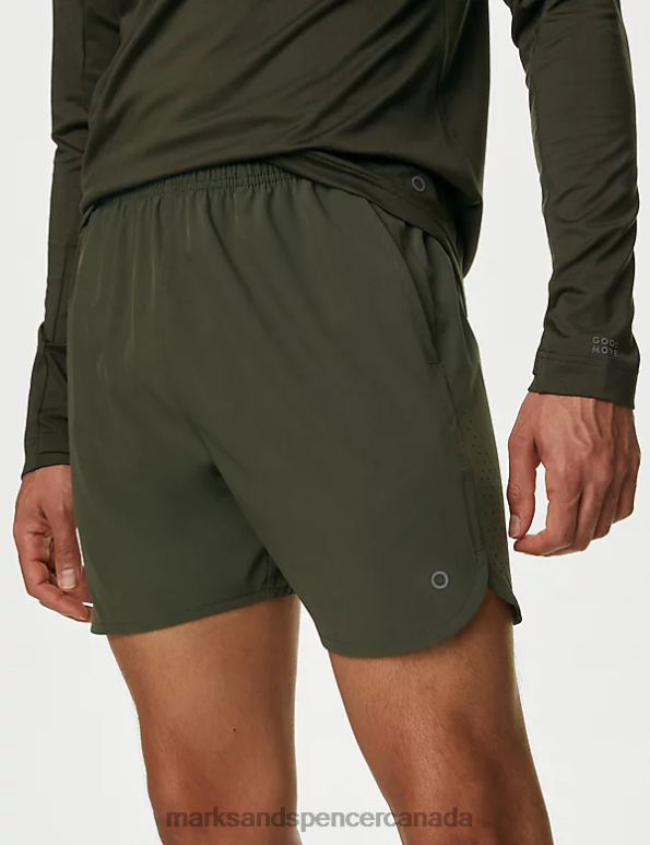 Men Khaki Clothing Marks & Spencer Quick Dry Sports Shorts 20VTD5407 - Marks and Spencer outlet