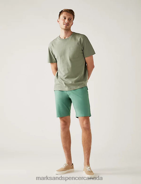 Men Leaf Clothing Marks & Spencer Stretch Chino Shorts 20VTD6120 - Marks and Spencer online