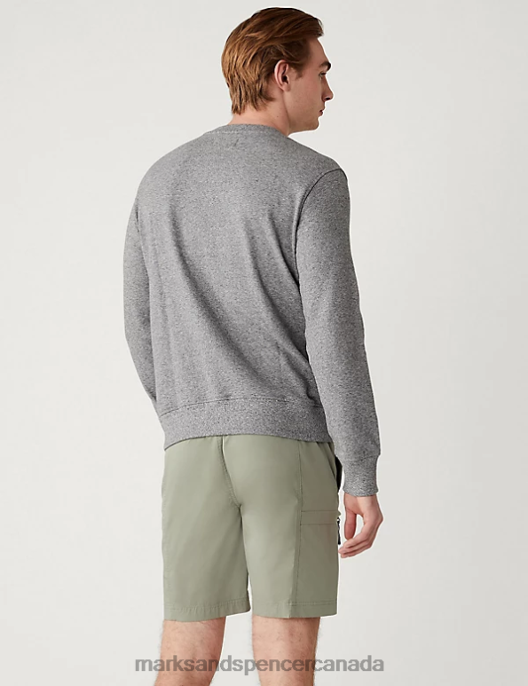 Men Light Green Clothing Marks & Spencer Belted Trekking Shorts with Stormwear 20VTD5007 - Marks and Spencer outlet