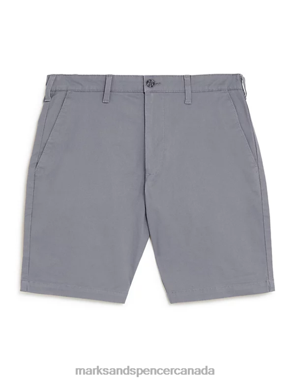 Men Medium Grey Clothing Marks & Spencer Stretch Chino Shorts 20VTD6122 - Marks and Spencer outlet