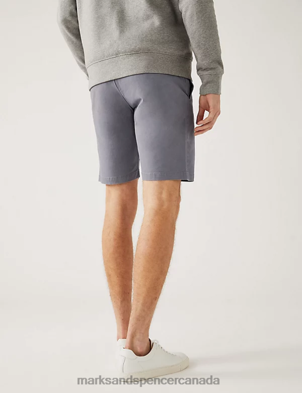 Men Medium Grey Clothing Marks & Spencer Stretch Chino Shorts 20VTD6122 - Marks and Spencer outlet