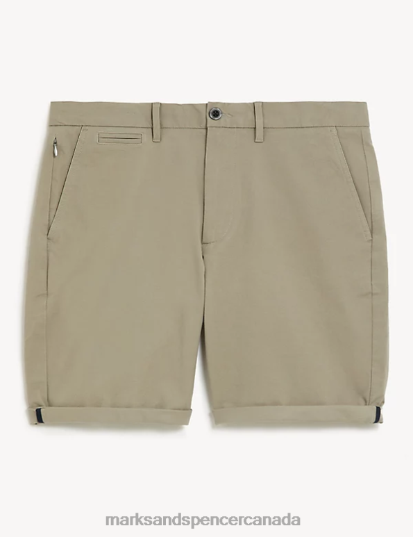 Men Mid Grey Clothing Marks & Spencer Ultimate Chino Shorts with Stretch 20VTD6735 - Marks and Spencer outlet