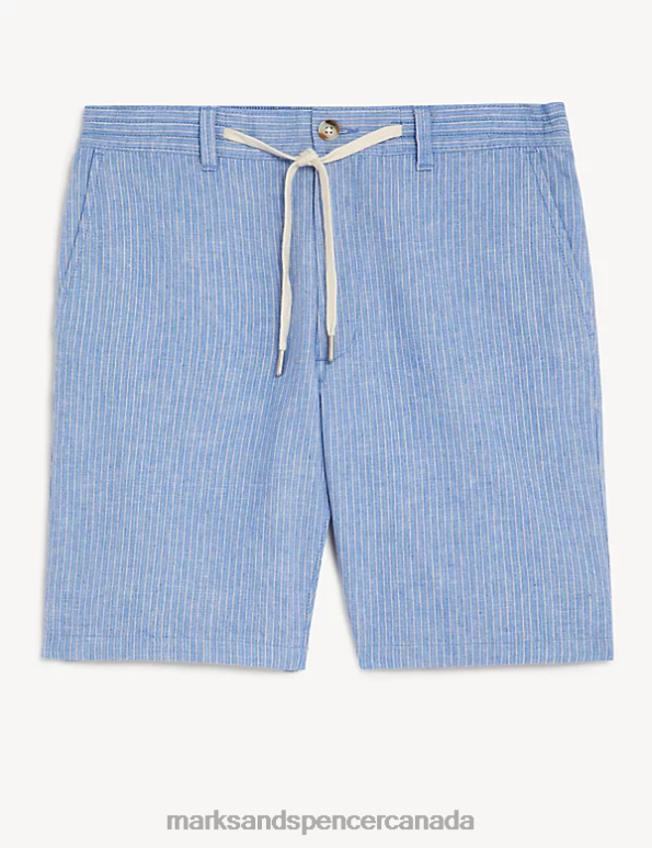 Men Mint Clothing Marks & Spencer Linen Rich Half-Elasticated Waist Shorts 20VTD5844 - Marks and Spencer outlet