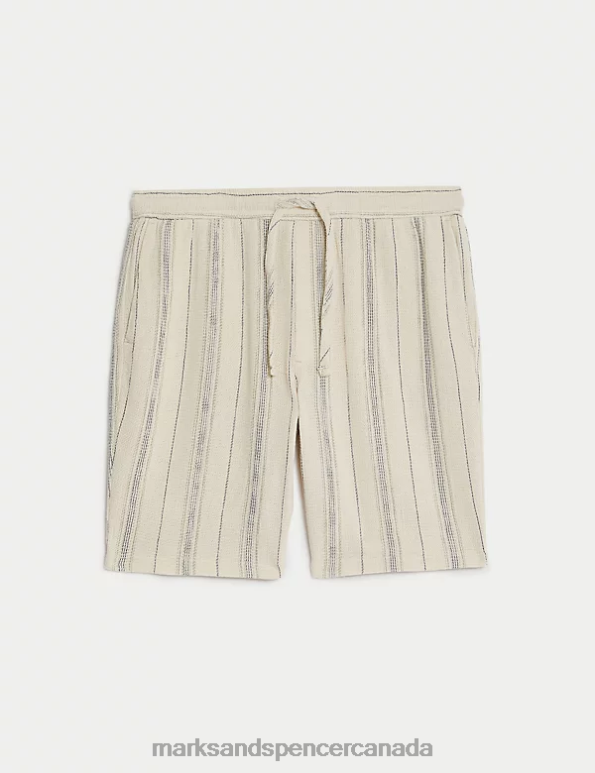 Marks and Spencer sale - Men Natural Mix Clothing Marks & Spencer Pure Cotton Elasticated Waist Shorts 20VTD7031