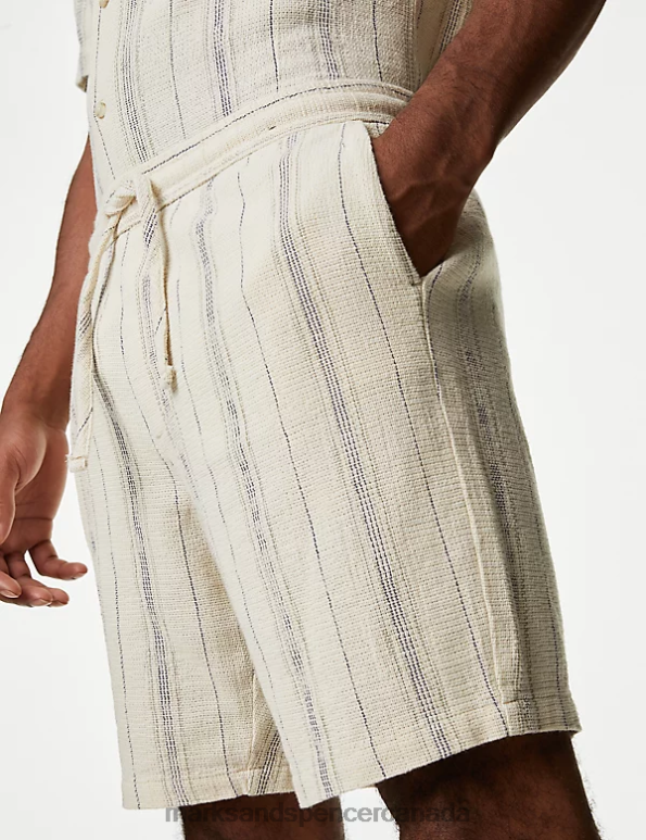 Marks and Spencer sale - Men Natural Mix Clothing Marks & Spencer Pure Cotton Elasticated Waist Shorts 20VTD7031