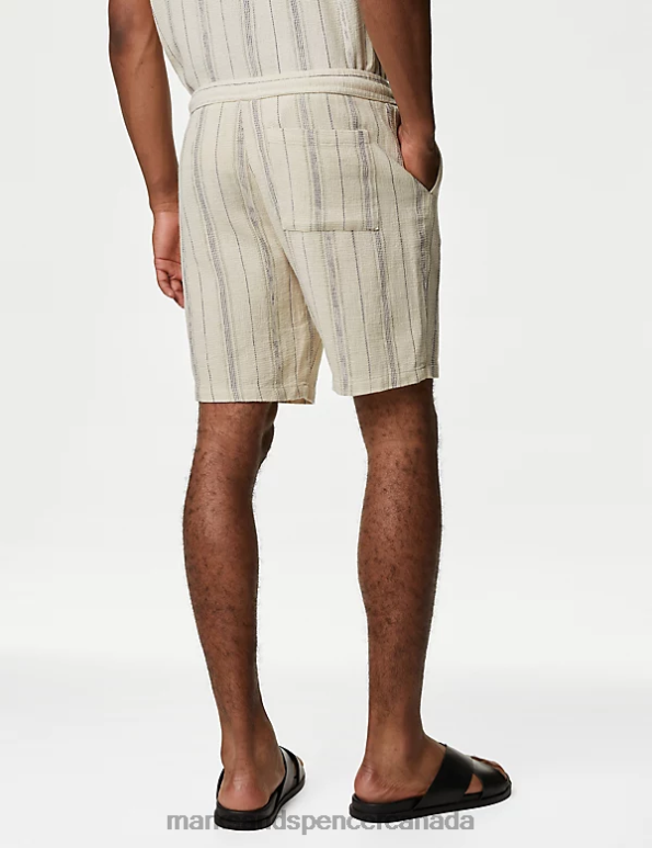 Marks and Spencer sale - Men Natural Mix Clothing Marks & Spencer Pure Cotton Elasticated Waist Shorts 20VTD7031