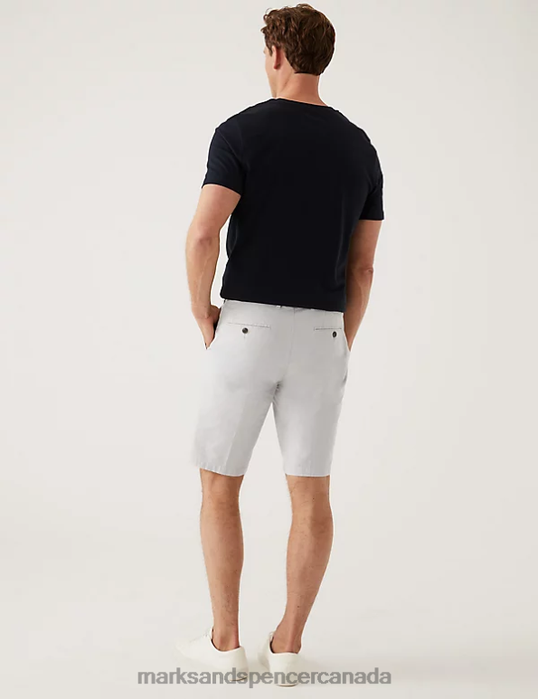 Marks and Spencer near me - Men Natural Mix Clothing Marks & Spencer Striped Belted Stretch Chino Shorts 20VTD5492
