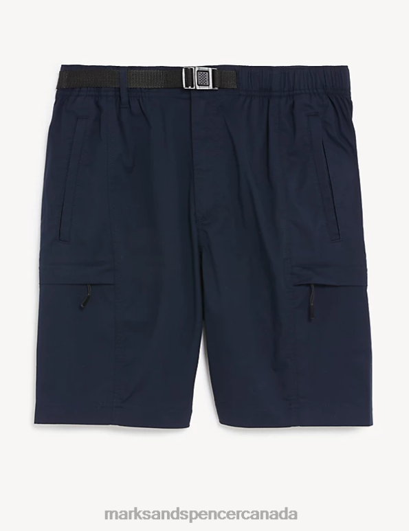 Marks and Spencer sale - Men Navy Clothing Marks & Spencer Belted Trekking Shorts with Stormwear 20VTD5401