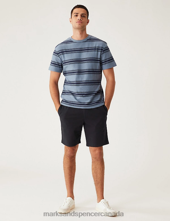 Marks and Spencer near me - Men Navy Clothing Marks & Spencer Elasticated Waist Stretch Shorts 20VTD5846