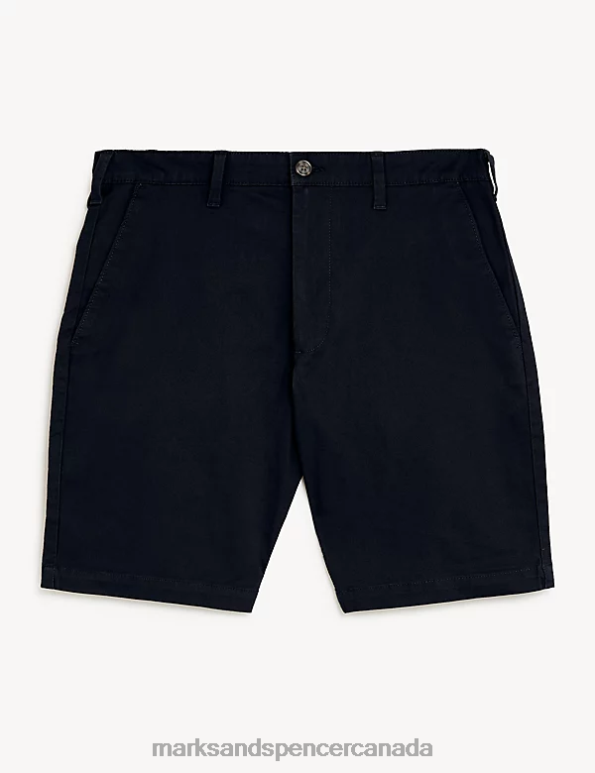 Men Navy Clothing Marks & Spencer Stretch Chino Shorts 20VTD6121 - Marks and Spencer Canada locations