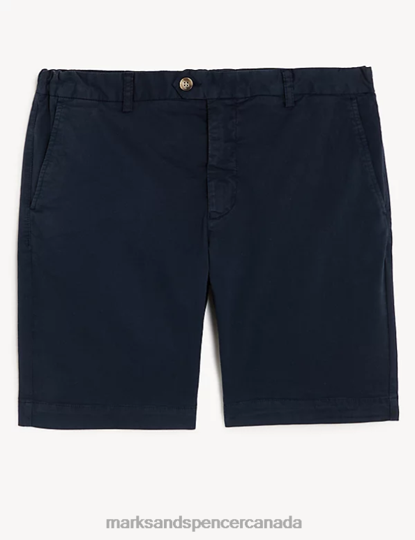Marks and Spencer sale - Men Navy Clothing Marks & Spencer Stretch Chino Shorts 20VTD6787