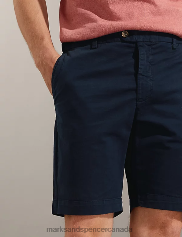 Marks and Spencer sale - Men Navy Clothing Marks & Spencer Stretch Chino Shorts 20VTD6787