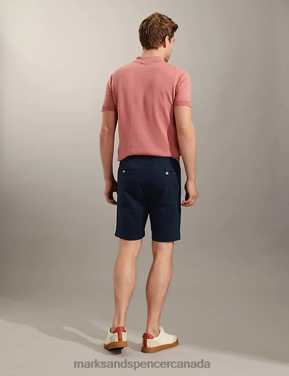 Marks and Spencer sale - Men Navy Clothing Marks & Spencer Stretch Chino Shorts 20VTD6787