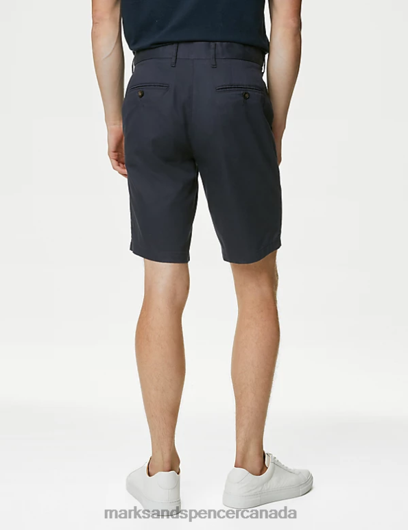 Men Navy Clothing Marks & Spencer Super Lightweight Stretch Chino Shorts 20VTD6501 - Marks and Spencer outlet