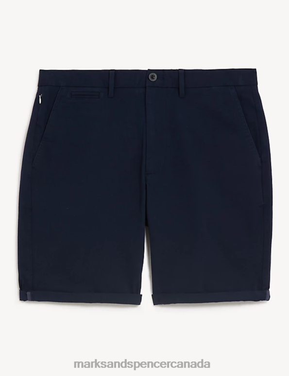 Men Navy Clothing Marks & Spencer Ultimate Chino Shorts with Stretch 20VTD6734 - Marks and Spencer Canada locations