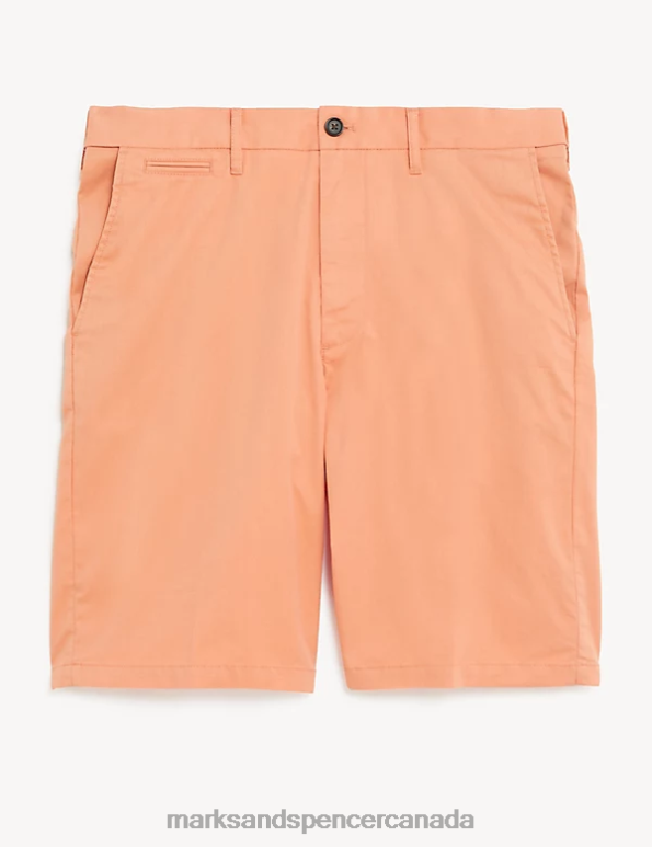 Marks and Spencer sale - Men Orange Clothing Marks & Spencer Super Lightweight Stretch Chino Shorts 20VTD6504