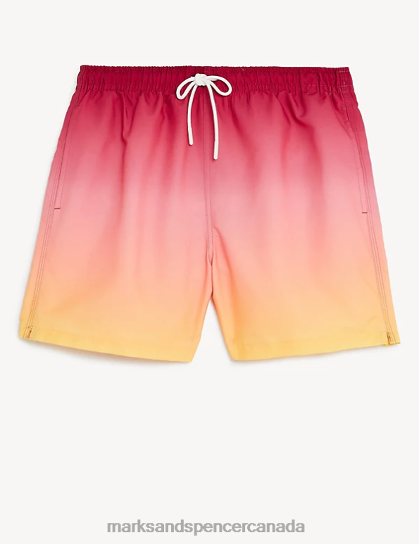 Marks and Spencer sale - Men Orange Mix Clothing Marks & Spencer Quick Dry Ombre Swim Shorts 20VTD5579