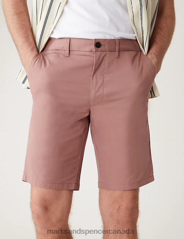 Marks and Spencer near me - Men Pink Mix Clothing Marks & Spencer 2pk Super Lightweight Chino Shorts 20VTD4890