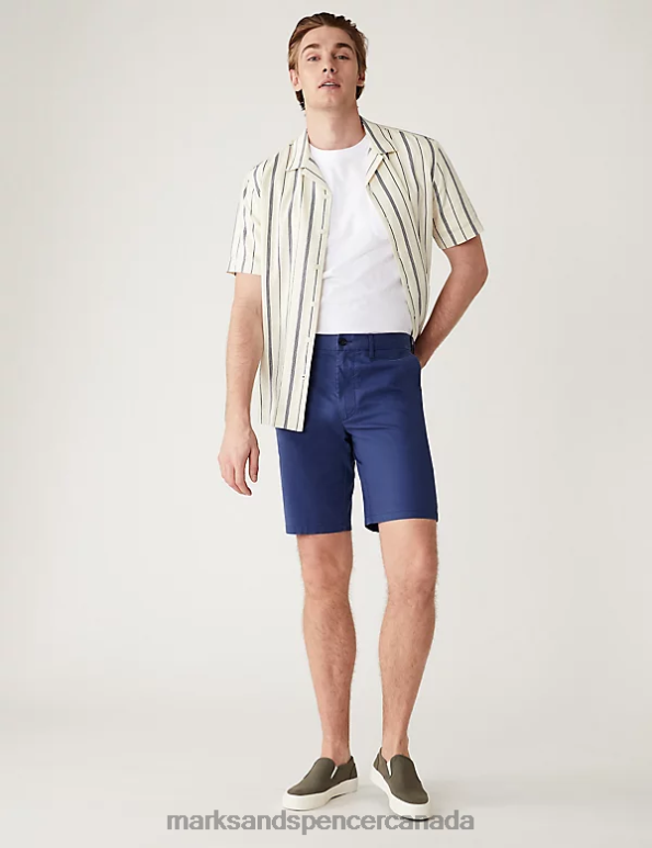 Marks and Spencer near me - Men Pink Mix Clothing Marks & Spencer 2pk Super Lightweight Chino Shorts 20VTD4890