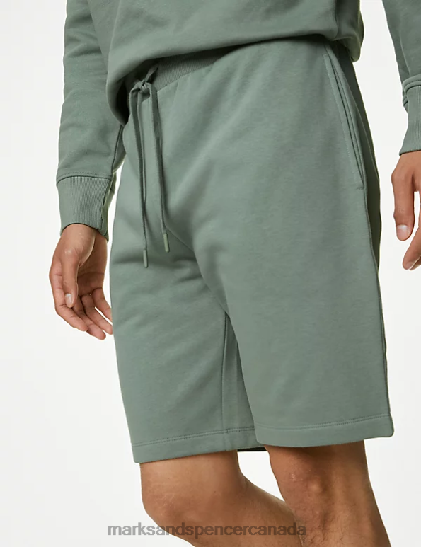 Men Sage Clothing Marks & Spencer Cotton Rich Oversized Jersey Shorts 20VTD4798 - Marks and Spencer online