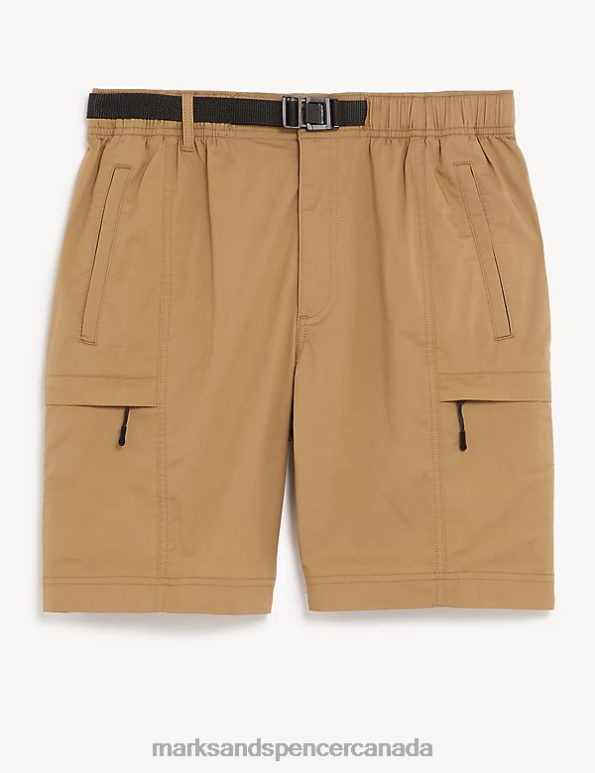 Marks and Spencer Canada - Men Sand Clothing Marks & Spencer Belted Trekking Shorts with Stormwear 20VTD5399