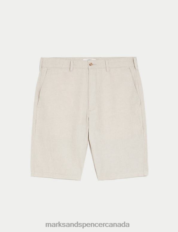 Men Stone Clothing Marks & Spencer Linen Blend Chino Shorts 20VTD5582 - Marks and Spencer Canada locations