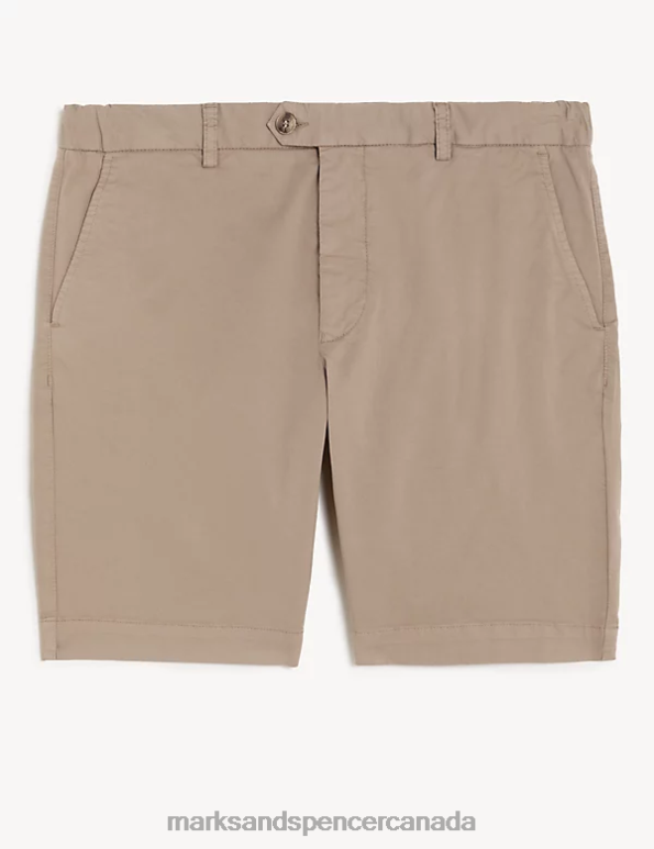 Marks and Spencer Canada - Men Stone Clothing Marks & Spencer Stretch Chino Shorts 20VTD6448