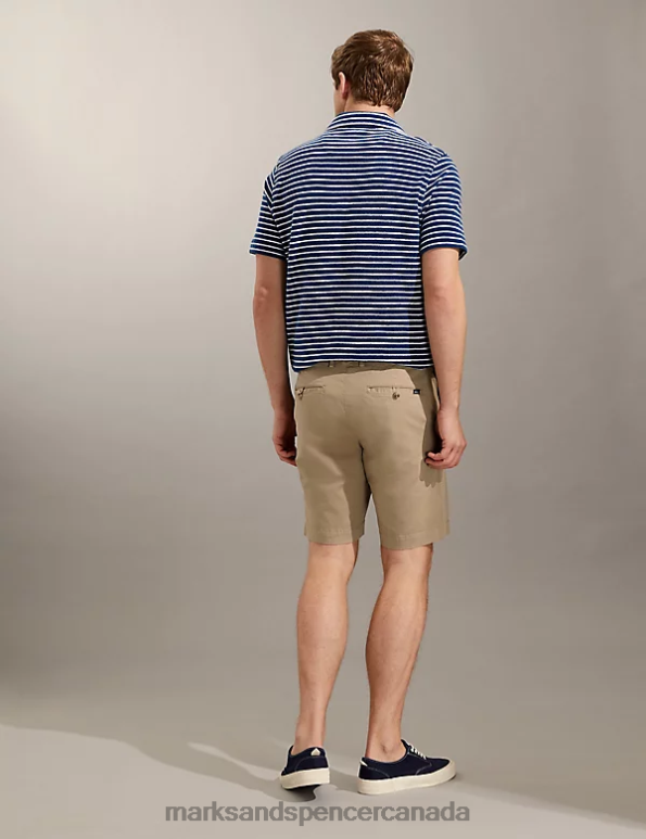 Marks and Spencer Canada - Men Stone Clothing Marks & Spencer Stretch Chino Shorts 20VTD6448