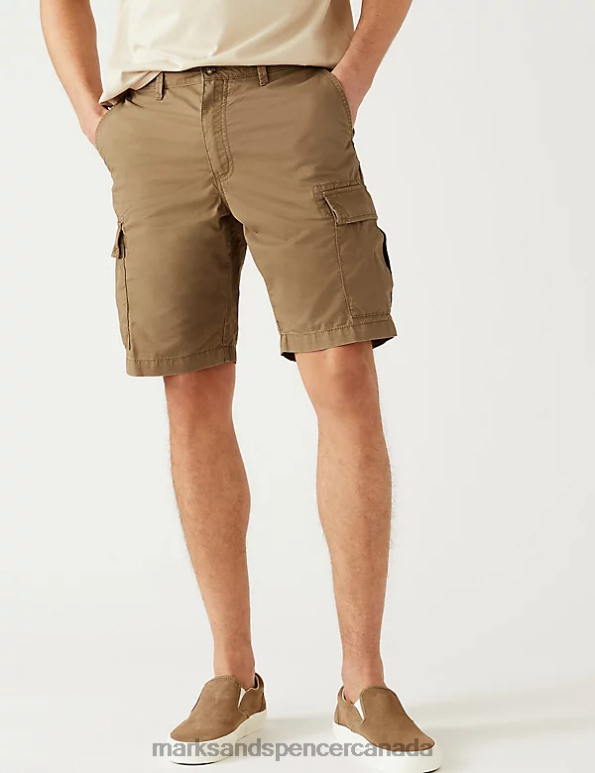 Men Stone Mix Clothing Marks & Spencer 2pk Pure Cotton Cargo Shorts 20VTD5888 - Marks and Spencer online