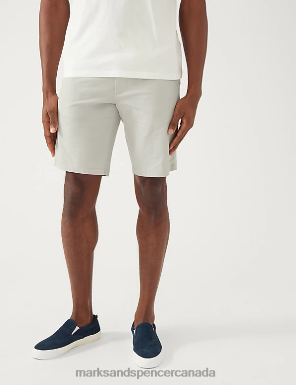 Men Stone Mix Clothing Marks & Spencer 2pk Super Lightweight Chino Shorts 20VTD5240 - Marks and Spencer outlet