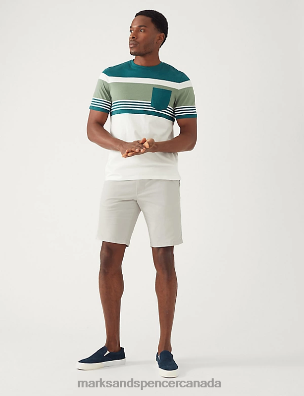 Men Stone Mix Clothing Marks & Spencer 2pk Super Lightweight Chino Shorts 20VTD5240 - Marks and Spencer outlet