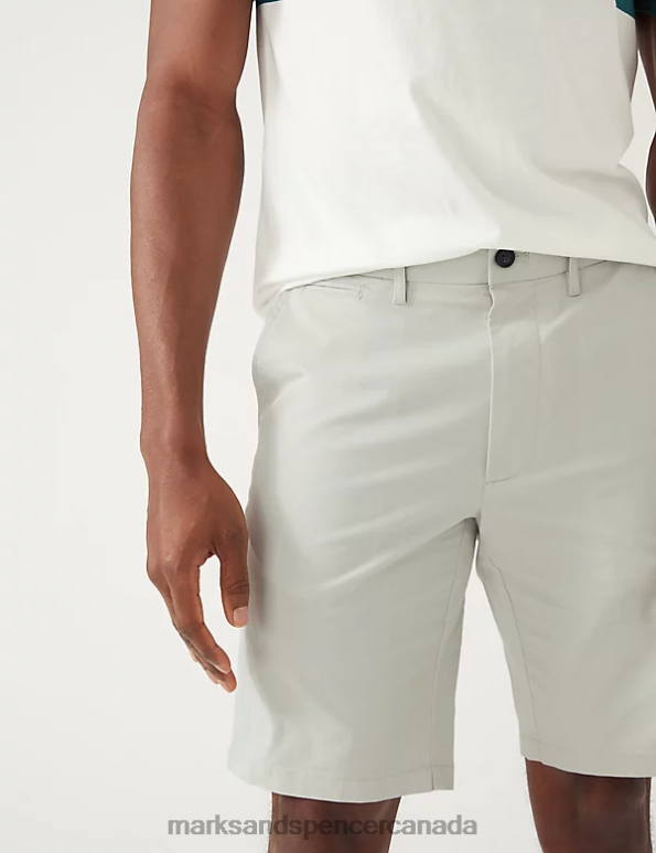 Men Stone Mix Clothing Marks & Spencer 2pk Super Lightweight Chino Shorts 20VTD5240 - Marks and Spencer outlet