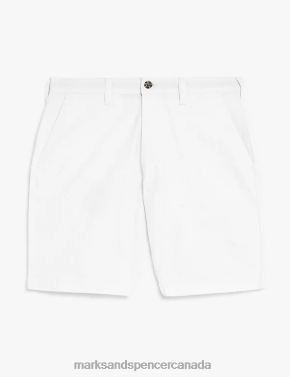 Marks and Spencer sale - Men White Clothing Marks & Spencer Stretch Chino Shorts 20VTD6125