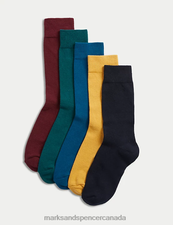 Men Multi Clothing Marks & Spencer 5pk Cool & Fresh Cushioned Socks 20VTD4999 - Marks and Spencer online