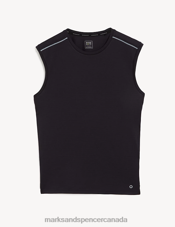 Men Black Clothing Marks & Spencer Quick Dry Training Top 20VTD6497 - Marks and Spencer Canada locations