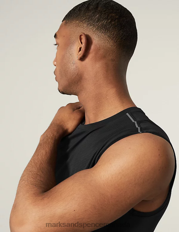 Men Black Clothing Marks & Spencer Quick Dry Training Top 20VTD6497 - Marks and Spencer Canada locations