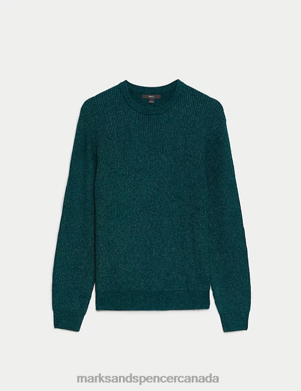 Marks and Spencer near me - Men Dark Teal Clothing Marks & Spencer Supersoft Chunky Crew Neck Jumper 20VTD5794