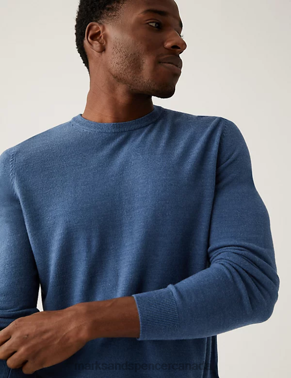 Marks and Spencer sale - Men Denim Clothing Marks & Spencer Cashmilon Crew Neck Jumper 20VTD6524