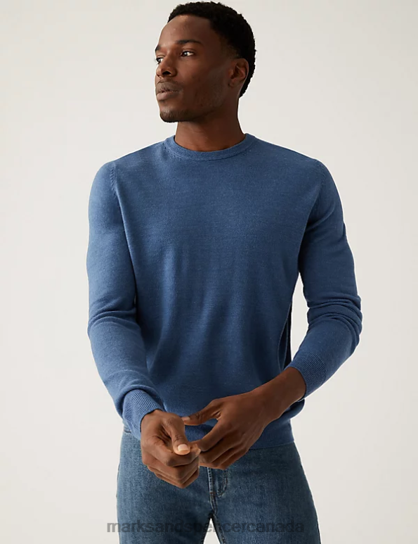 Marks and Spencer sale - Men Denim Clothing Marks & Spencer Cashmilon Crew Neck Jumper 20VTD6524