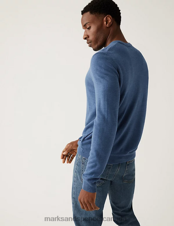 Marks and Spencer sale - Men Denim Clothing Marks & Spencer Cashmilon Crew Neck Jumper 20VTD6524