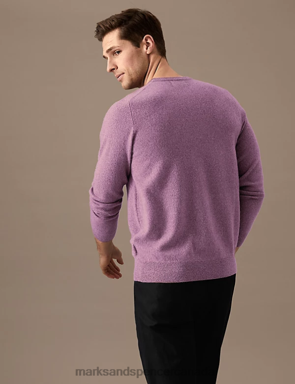 Marks and Spencer near me - Men Dusted Plum Clothing Marks & Spencer Pure Cashmere Crew Neck Jumper 20VTD7413