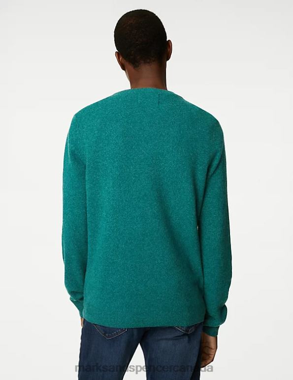 Marks and Spencer near me - Men Emerald Clothing Marks & Spencer Pure Extra Fine Lambswool Crew Neck Jumper 20VTD7392
