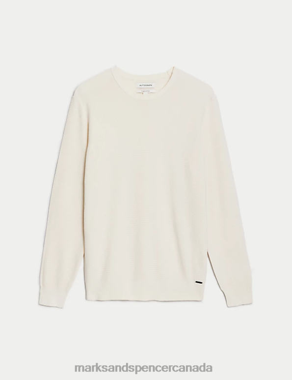 Marks and Spencer Canada - Men Neutral Clothing Marks & Spencer Pure Supima Cotton Crew Neck Jumper 20VTD6960