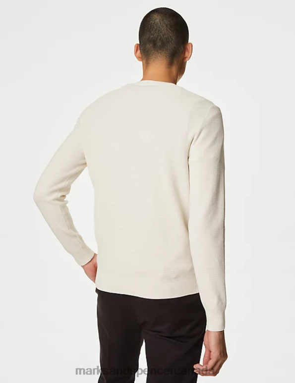 Marks and Spencer Canada - Men Neutral Clothing Marks & Spencer Pure Supima Cotton Crew Neck Jumper 20VTD6960