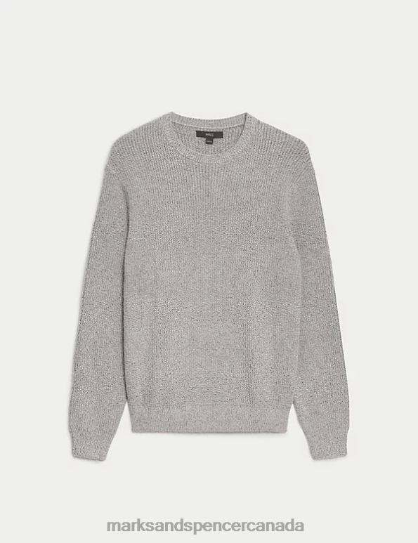 Men Neutral Clothing Marks & Spencer Supersoft Chunky Crew Neck Jumper 20VTD5797 - Marks and Spencer Canada locations