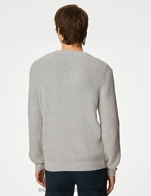 Men Neutral Clothing Marks & Spencer Supersoft Chunky Crew Neck Jumper 20VTD5797 - Marks and Spencer Canada locations