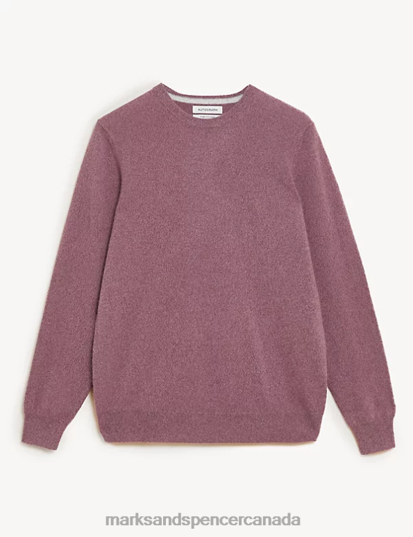 Men Pink Clothing Marks & Spencer Pure Cashmere Crew Neck Jumper 20VTD7410 - Marks and Spencer Canada locations