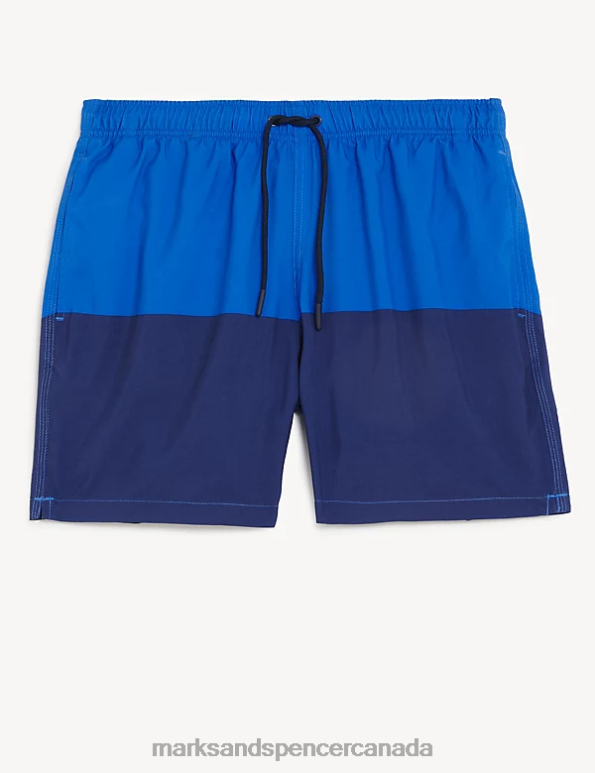 Marks and Spencer Canada - Men Blue Mix Clothing Marks & Spencer Quick Dry Colour Block Swim Shorts 20VTD4998