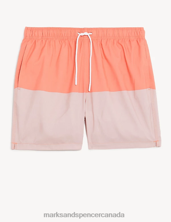 Men Pink Mix Clothing Marks & Spencer Quick Dry Colour Block Swim Shorts 20VTD5384 - Marks and Spencer Canada locations